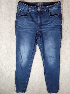 Womens Maurices Jeans 10 Everflex Blue Straight Leg High Rise Regular Fit Pants • $21.02