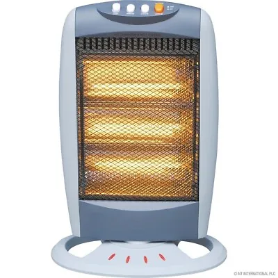 New 1200w Halogen Heater Instant Heat Winter Oscillating 3 Bars Home Office  • £24.99