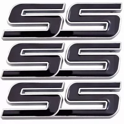 3x SS Trunk Rear Emblem For Impala Trailblazer Monte Carlo 10336980 Chrome Black • $24.64