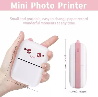 Mini Pocket Thermal Printer Wireless Bluetooth Sticker Photo Label Paper Maker • $7.50