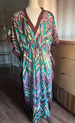 M Missoni Multicolor Long Cotton Beachwear Kaftan Dress       SIZE SMALL • $299