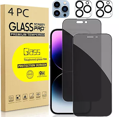 For IPhone 15 14 13 12 11 Pro Max Privacy Tempered Glass Screen Camera Protector • $5.68