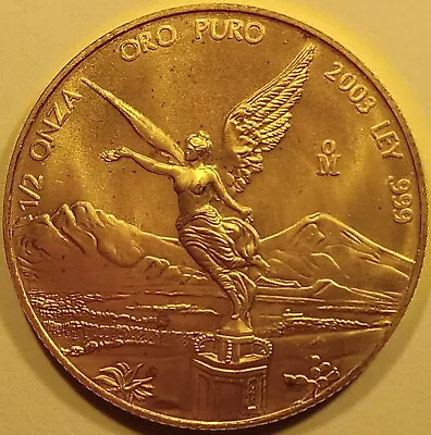 2003 Mexico 1/2 Oz GOLD Mexican Libertad Coin UNC - ONLY 300 MINTED - KEY DATE • $2150