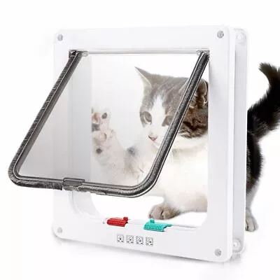 £6.96 • Buy Pet Door Frame Safe 4 Way Locking Small Medium Large Dog Cat Flap Magnetic ABS