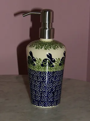 Polish Pottery Lotion Soap Dispenser! Bunny Pattern! • $69.99