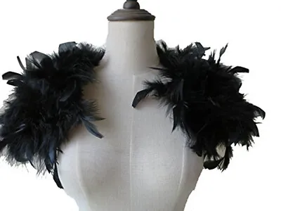 Women Real Ostrich Feather Fur Shrug Cape Bride Wedding Party Accessories Fluffy • $25.99