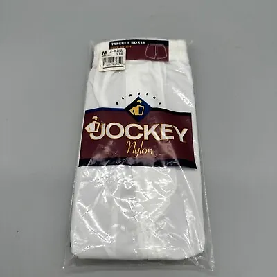 Vintage 1996 White Jockey Nylon Tapered Boxer Shorts Sz Medium Men’s Underwear • $16