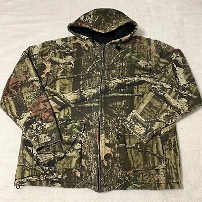 Mossy Oak Jacket Men Large Break Up Infinity Camo Insulated Full Zip Hooded Hunt • $44