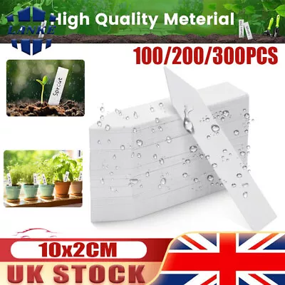 100-300X  White Plastic Plant Labels Sticks Waterproof Garden Markers Name Tags • £5.96