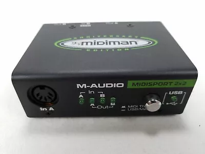 M-Audio MIDISPORT 2x2  Out USB MIDI Anniversary Edition Midiman Tested • $42.49