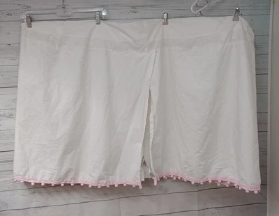 $29.63 • Buy Pottery Barn Kids Bassinet Bedding White Pink Skirt Pom Pom Cotton High 24  