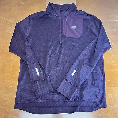 $24.95 • Buy New Balance Sweater Mens Large Red 1/4 Zip Long Sleeve Pullover Running Thermal