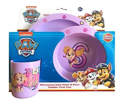 Baby Toddler Weaning Set Toddlers Dinner Breakfast Set Plate Bowl Cup Paw Patrol • £10.99