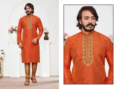£54.41 • Buy Rayon Kurta Pajama Set Ethnic Dress Wedding Party Men's Ethnic Clothing