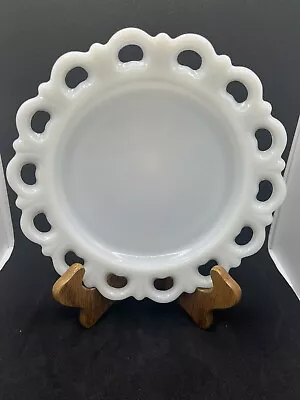 Anchor Hocking Milk Glass Old Colony Open Lace 8  Vintage Plates SET OF 4 • $12.99