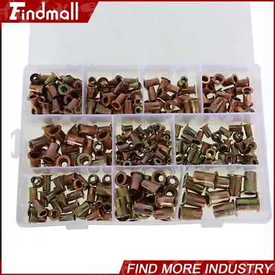 Findmall 150Pcs Metric+150Pcs SAE Zinc Steel Rivet Nut Kit Rivnut Nutsert Assort • $17.96