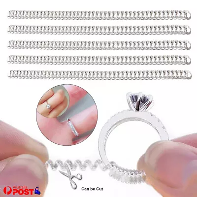 12pc Ring Size Adjuster Reducer Spiral Invisible Comfort Guard Resizer Jewellery • $4.95