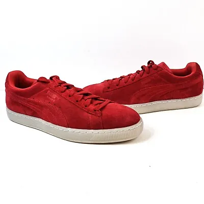 Puma Shoes Suede Classic Colored High Risk Red Low Top Sneakers Size 10 36085002 • $34.65