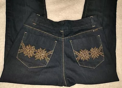 A-Line Bootcut Jeans Womens Sz 4 Bedazzled Bling Y2K Stretch High Waist • $4.80