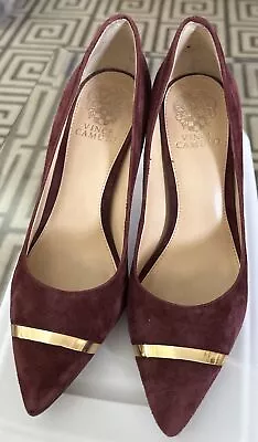 Vince Camuto High Heels Shoes Burgundy Suede Size 7.5 • $30