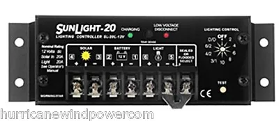 Morningstar SL-20L-12V SunLight - 20 Amp 12 Volt Solar Charge Controller W/LVD • $127