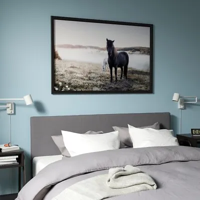 IKEA BJORKSTA Grazing Horses Canvas Poster Picture 118 X 78cm  46 1/2 X 30 3/4   • $27