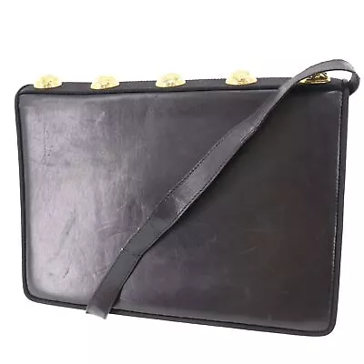 Salvatore Ferragamo Used Shoulder Bag Clutch Black Gold Italy Vintage #AF807 M • $396.39