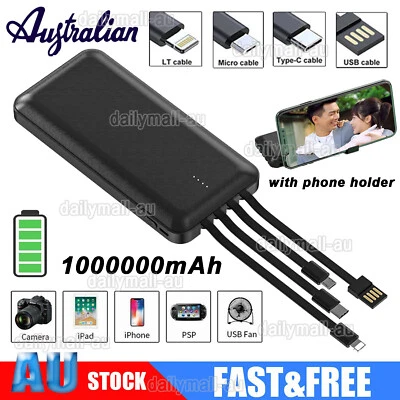 $22.59 • Buy 1000000mAh For Mobile Phone Portable Battery Charger External Travel Power Bank
