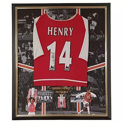 £895 • Buy *** Framed Thierry Henry INVINCIBLES Arsenal Signed Shirt Autographed Jersey **