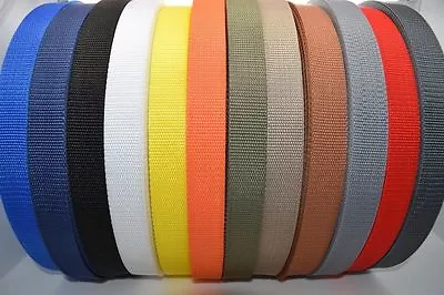 Polypropylene Webbing Strap/Tape 20mm30mm40mm50mm Choice Of Colours • £2.49