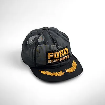 Vintage Ford Tractors Equipment Hat Snapback Trucker Cap K-Products USA - READ • $170.11