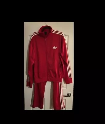 Mens Rare 1990s Red And White Adidas Firebird Suit Super Rare 2xl/xl 3 Piece Set • $200