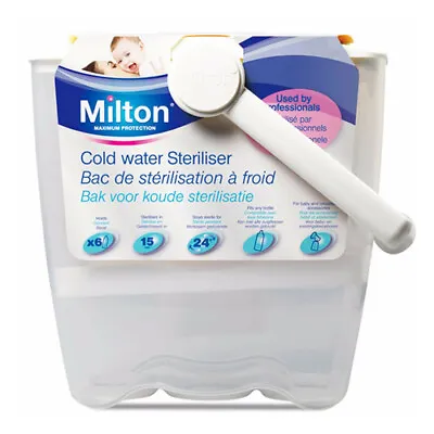 £16.85 • Buy Milton Cold Water 6 Bottle Baby Steriliser Bucket With Handle 