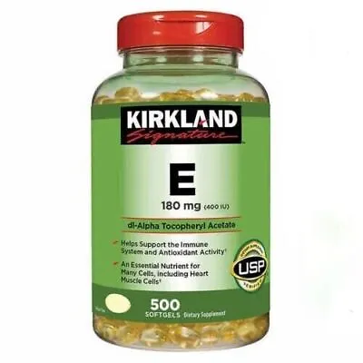 Kirkland Signature Vitamin E 400 I.u. 500 Softgels . • $17.99