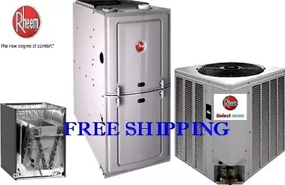 2 Ton 14.3 SEER2  Rheem Select Gas System Condenser & Coil & 80% Gas Furnace • $3390