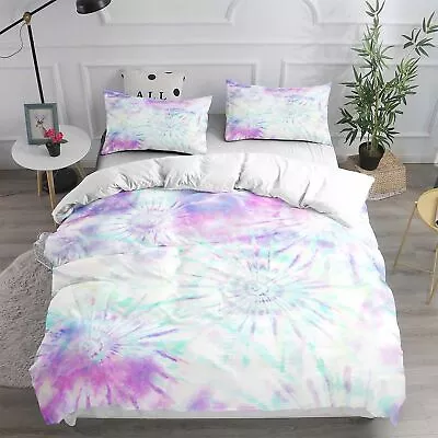 Dandelion Tie-dye Soft Bedding Set Doona Cover Women Lady Girl Kids Quilt Cover • £43.36