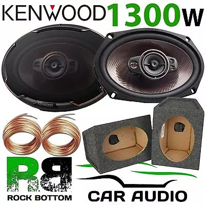 KENWOOD 1300 Watts A Pair 5-Way CAR VAN Speakers & 6x9 GREY Pod Box KFC-PS6996 • £119.95