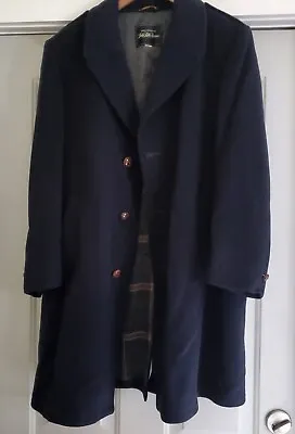 Vintage Saks Fifth Avenue Black Wool Peacoat With Wool Lining Leather Buttons • $75