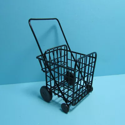 Dollhouse Miniature Black Metal Grocery Cart EIWF570 • $16.19