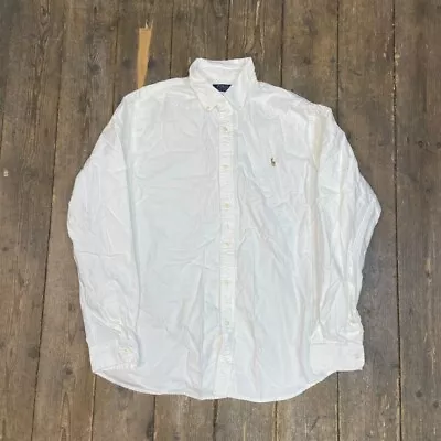 Ralph Lauren Shirt Small Pony Classic Fit Button Up Top White Mens XL • £25