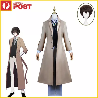 Bungo Stray Dogs Dazai Osamu Wig Jacket Uniform Outfit Suit Cosplay Costume • $99.99