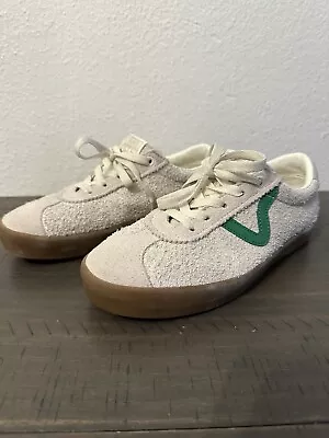 NWOT Vans Sport Low Sneakers In Cream Green Detail Mens 5 Women’s 6.5 • $20