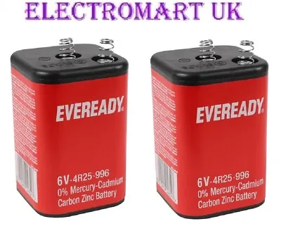 2 X Eveready Torch Lantern Batteries 6v Pj996 4r25r • £16.98