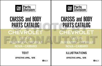 Chevrolet Car Parts Catalog 1973 1974 1975 Camaro Nova Impala Caprice Bel Air • $84