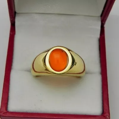 AAAA Mexican Opal Cabochon 9x7mm 1.07 Carats In Heavy 14K Yellow Gold MAN'S Ring • $1700