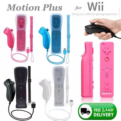 For Nintendo Wii Wii U + Strap Built In Motion Plus Remote Controller & Nunchuck • $23.99