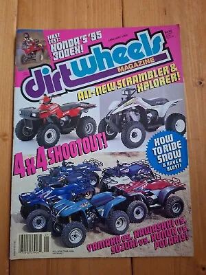 Vintage Jan 1995 Dirt Wheels ATV Magazine Honda Yamaha Suzuki Kawasaki Polaris • $21.60