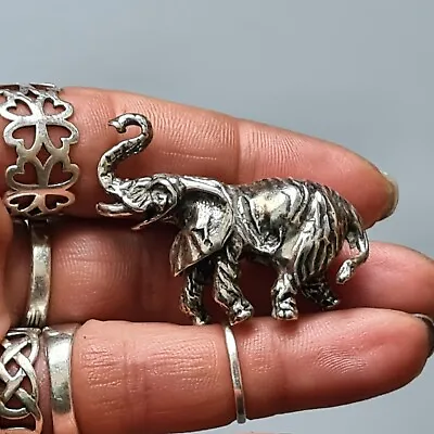 Italian 800 Silver Elephant Figurine Cabinet Collectable • £40