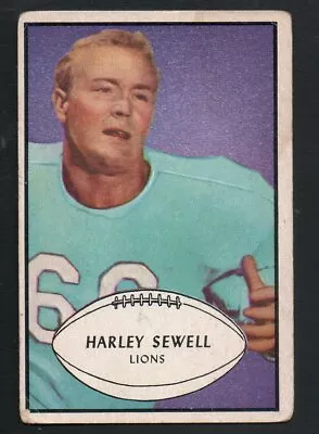 1953 Bowman Football #58 Harley Sewell-Detroit Lions G-Vg Card • $12