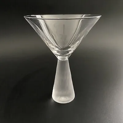 Artland Prescott  Martini Glass Hand Blown Honeycomb Frosted Stem • $24